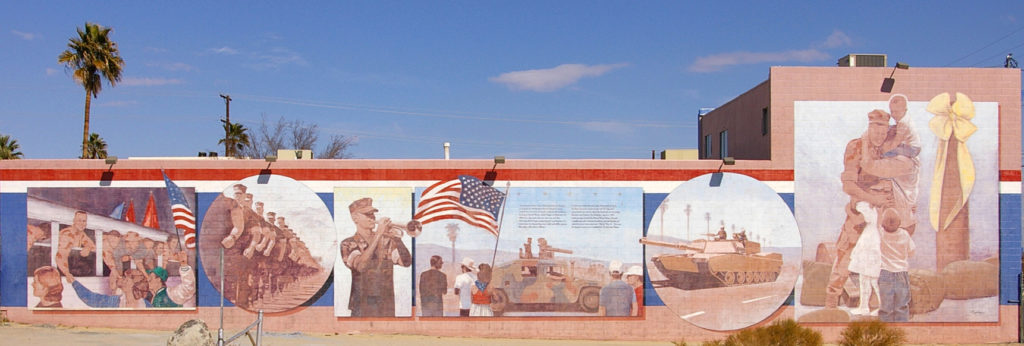 Desert Storm Homecoming & Victory Parade mural in 29 Palms, California